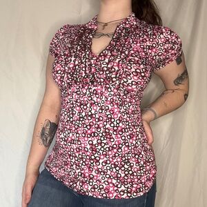 Y2K Pink & Brown Top